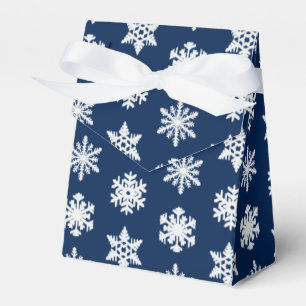 Ballotins Flocons de neige Ikat - Blanc et bleu marine foncé