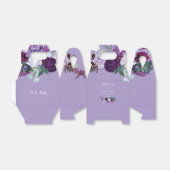 Ballotins Floral Aquarelle violet verdure Mariage Script (Déplié)