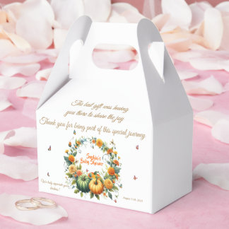 Ballotins Floral Automne Vert Orange Baby shower Citrouille