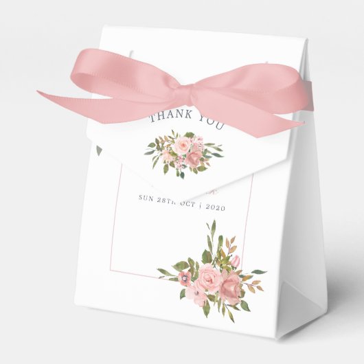 Ballotins Floral Blush rose Roses Mariage merci (Verso)