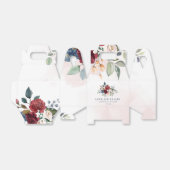 Ballotins Floral Bourgogne Verdure Mariage moderne (Déplié)