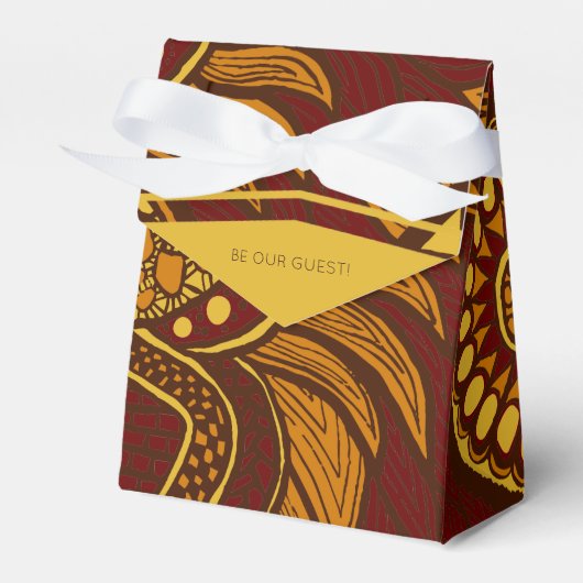 Ballotins Floral d'or Brown Ankara Maroon (Verso)