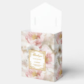 Ballotins Floral Dusty Pink Ivory Gold Wedding Favor Box (Ouvert)