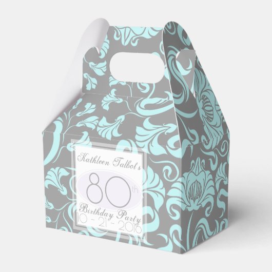 Ballotins Floral gris bleu 80e anniversaire Merci Ballotin (Verso)