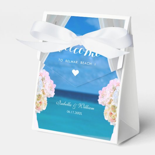 Ballotins Floral moderne Blue Ocean Beach Mariage (Verso)