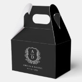 Ballotins Floral Monogramme Mariage Black Crest Moderne (Recto)