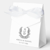 Ballotins Floral Monogramme Mariage Blanc Crest Moderne (Recto)