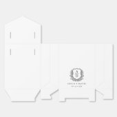 Ballotins Floral Monogramme Mariage Blanc Crest Moderne (Déplié)