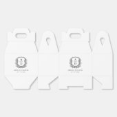 Ballotins Floral Monogramme Mariage Blanc Crest Moderne (Déplié)