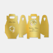 Ballotins Floral rose 50e anniversaire Mariage or (Déplié)