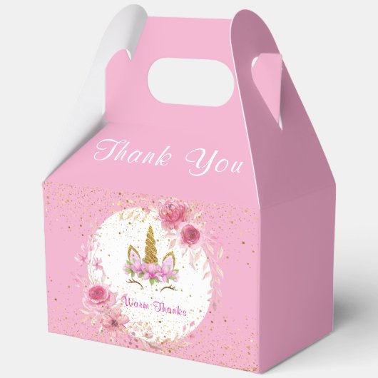 Ballotins Floral rose| Unicorne fête d'anniversaire (Recto)