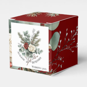 Ballotins Floral rouge blanc Rose de Noël Mariage