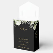 Ballotins Floral Verdure Monogramme Mariage Noir Et Or (Ouvert)