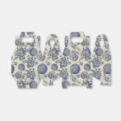 Ballotins Flore d'impression florale de fleurs bleues antiqu (Déplié)