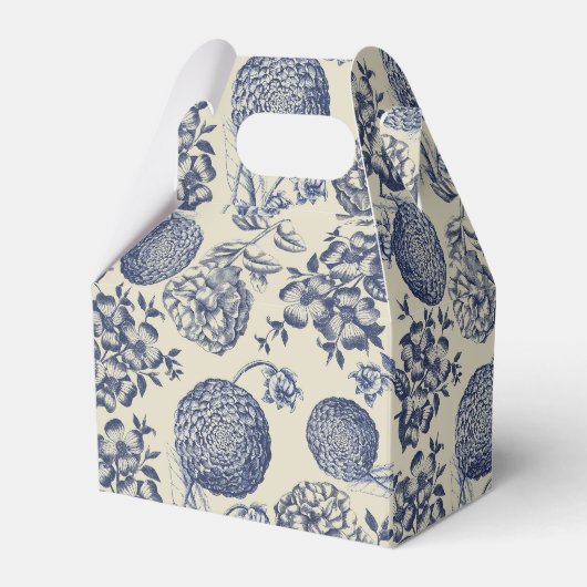 Ballotins Flore d'impression florale de fleurs bleues antiqu (Verso)