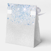 Ballotins Flores bleues argentées merci mariage (Arrière)