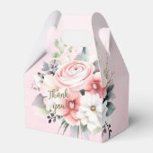 Ballotins Flores d'aquarelle rose et blanc sur rose (Arrière)