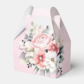 Ballotins Flores d'aquarelle rose et blanc sur rose (Verso)