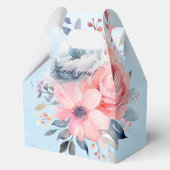 Ballotins Flores d'aquarelle rose et bleu sur bleu (Recto)