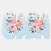 Ballotins Flores d'aquarelle rose et bleu sur bleu (Déplié)