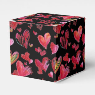 Ballotins Flying Love Hearts on Black Paper Box