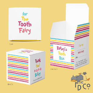 Ballotins "For Tooth Fairy" Fun Striped Candy Tooth Box