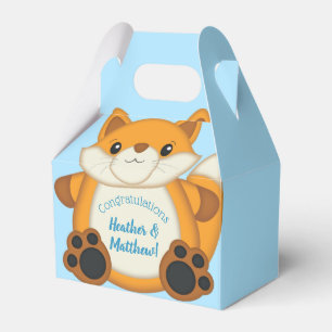 Ballotins Fox Baby shower bleu