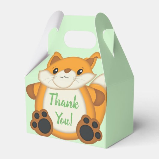Ballotins Fox Baby shower Green (Verso)