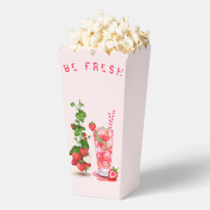 Ballotins Fraise fraîche Fraise Party Popcorn Box Votre text