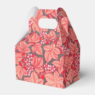 Ballotins Fraises et Feuilles Art Nouveau, Coral Orange