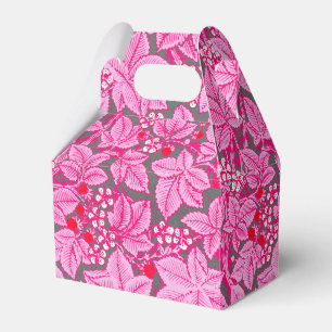 Ballotins Fraises et Feuilles Art Nouveau, rose et gris