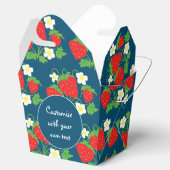 Ballotins Fraises et fleurs Bleu Texte personnalisé Favorise (Ouvert)