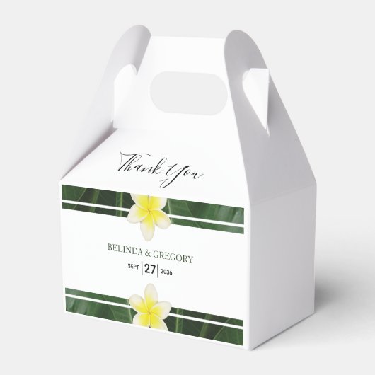 Ballotins Frangipani jaune Plumeria Mariage (Verso)