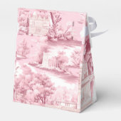 Ballotins French Toile Coquette Rose Bow Mariage Shower  (Arrière)