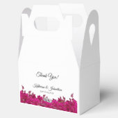 Ballotins Fuchsia Orchidées sur le Merci Mariage-blanc (Ouvert)