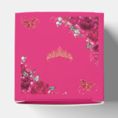 Ballotins Fuchsia Pink Floral Gold Quinceanera 15 16 XV Mini (Haut)