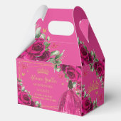 Ballotins Fuchsia rose Floral Anniversaire Quinceañera 16 XV (Verso)