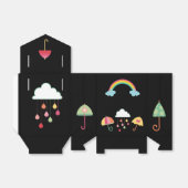 Ballotins Fun Favor Box W/Umbrellas, Rain & Rainbow (Déplié)