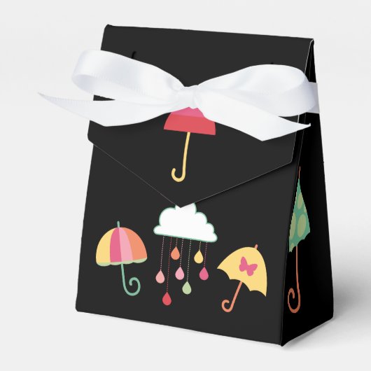 Ballotins Fun Favor Box W/Umbrellas, Rain & Rainbow (Verso)