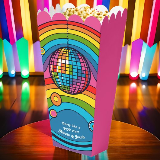 Ballotins Funky Pink Popcorn Rainbow Disco Ball 70's Retro