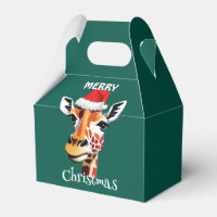 Funny Animaux Safari Giraffe Père Noël Fête de Noë