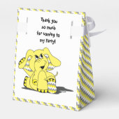 Ballotins Funny Jaune Chevron Silly Elephant Party FavorBox (Arrière)