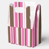 Ballotins Gable Favor Box Brown & Pink Stripe (Ouvert)
