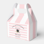 Ballotins Gable Favor Box Pink Stripe Graduate 2026 (Arrière)
