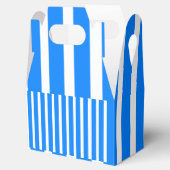 Ballotins Gable Favor Box Rayure Bleu et Blanc (Ouvert)