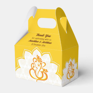 Ballotins Ganesha jaune avec Ballotin arrière - plan mandala