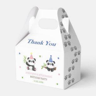 Ballotins Garçon et fille panda, anniversaire commun