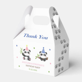 Ballotins Garçon et fille panda, anniversaire commun