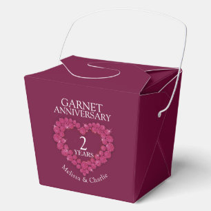 Ballotins Garnet coeur 2e anniversaire mariage sur mesure ro