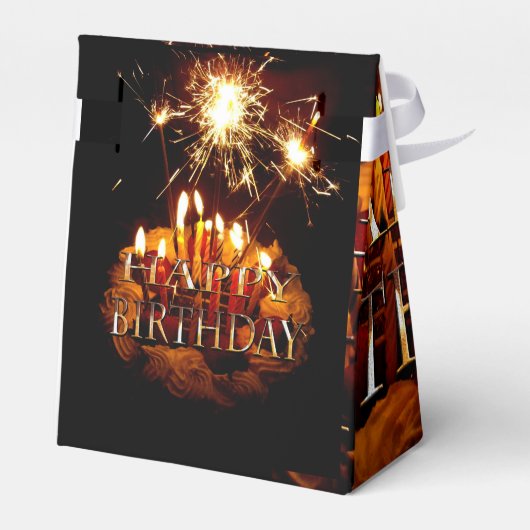 Ballotins Gâteau d'anniversaire avec cierges magiques, (Arrière)